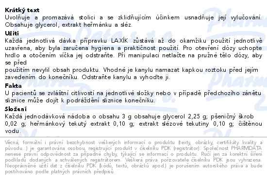 Příbalový leták - Laxík mikroklystýr pro děti 3x3g