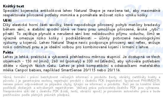 Příbalový leták - Canpol babies Lahev antikoliková NATURAL SHAPE 260ml