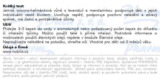 Příbalový leták - Nobilis Tilia Směs éterických olejů dětská 10ml