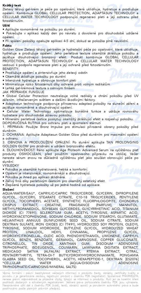 Příbalový leták - ESTHEDERM Golden Glow gel-krém po opálování 200ml