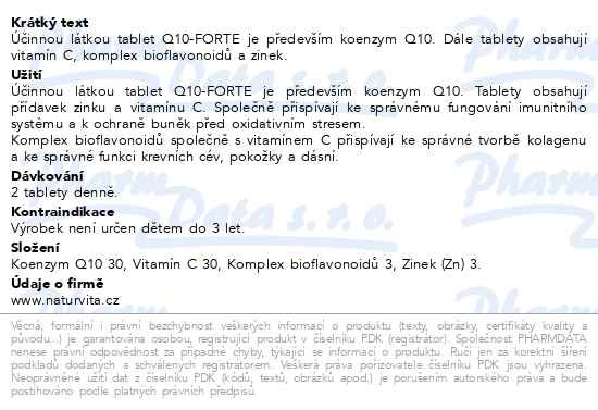 Příbalový leták - NATURVITA Koenzym Q10 forte 30mg 60 tablet