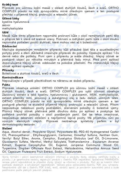 Příbalový leták - ORTHO HELP emulgel 100ml