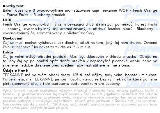 Příbalový leták - TEEKANNE Premium Fruit Teas 3x20ks+hrnek