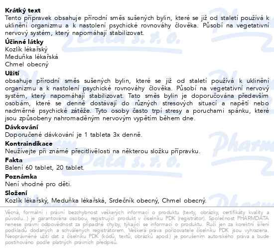 Příbalový leták - Anti-Stress 60 tablet