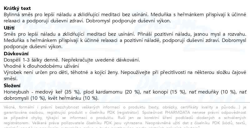 Příbalový leták - LEROS Bylinková veselost 20x1.8g