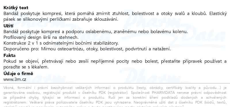 Příbalový leták - 3M FUTURO Prém.kompr.bandáž na koleno se stabil.S