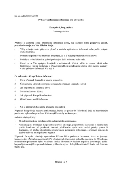 Příbalový leták (SUKL) - Escapelle 1.5mg tbl.nob.1