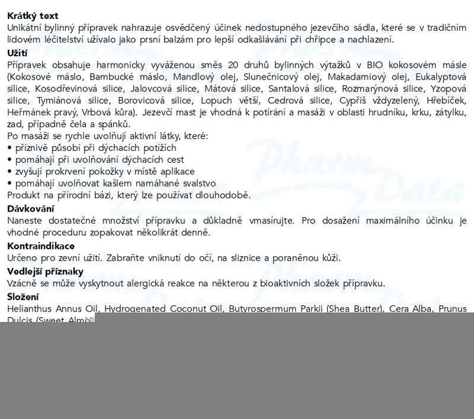 Příbalový leták - Jezevčí mast Herbamedicus 50 ml
