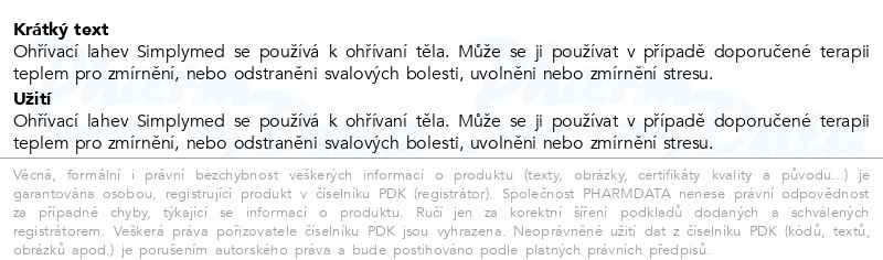 Příbalový leták - SimplyMed termofor pletený obal 2l- Little Pony