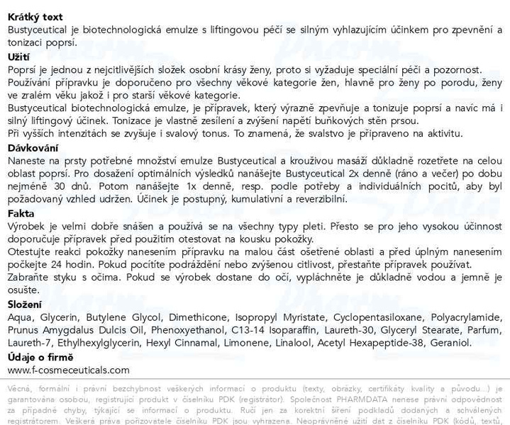Příbalový leták - FC Bustyceutical Emulze zpevn.+toniz.poprsí 125ml