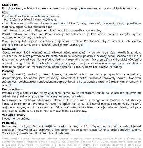 Příbalový leták - B. Braun Prontosan W roztok 350ml amp.CENT 400416