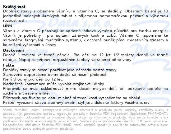 Příbalový leták - Calcium + Vitamin C 1000mg Generica eff.tbl.10