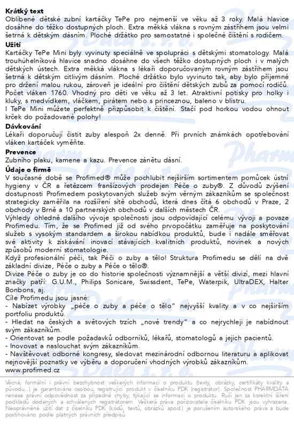 Příbalový leták - TePe Mini x-soft s potiskem blistr 382687