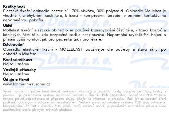 Příbalový leták - Obin.elast.fix.Mollelast 12cmx4m v celofánu 1ks
