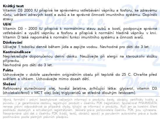 Příbalový leták - Sirowa Vitamin D3 2000IU tob.60