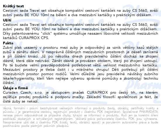 Příbalový leták - CURAPROX Travel set cestovní sada modrá