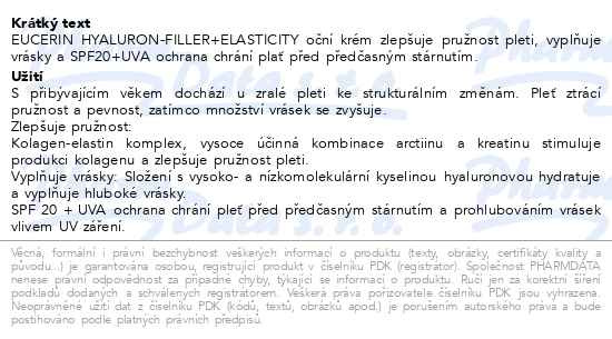 Příbalový leták - EUCERIN HYALURON-FILLER+ELAST.oční kr.SPF20 15ml22
