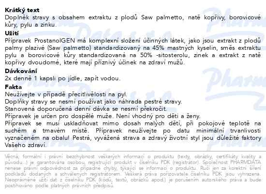 Příbalový leták - ProstanolGEN cps.60 Generica