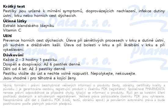 Příbalový leták - Müllerovy pastilky s islandským lišejníkem 36ks ZP