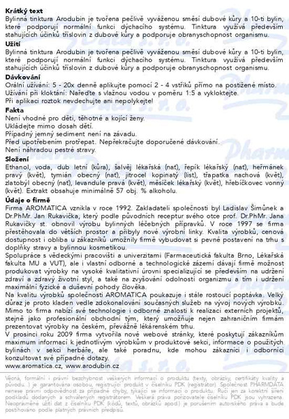 Příbalový leták - AROMATICA Arodubin širokospektrální sprej 30ml