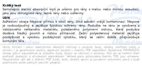 Příbalový leták - Náplast Mepore 6x7cm 60ks samolepící sterilní