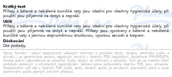 Příbalový leták - B-CELL vata buničitá přířez 20x30cm 1kg