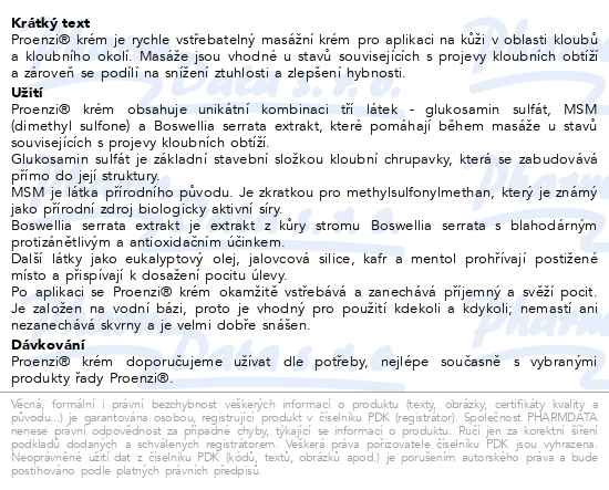 Příbalový leták - Walmark Proenzi krém 100ml CZE