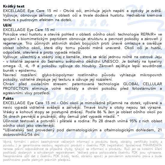 Příbalový leták - ESTHEDERM Excellage Eye Care 15ml