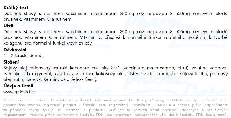 Příbalový leták - Cranbefit cps.50+10 Galmed
