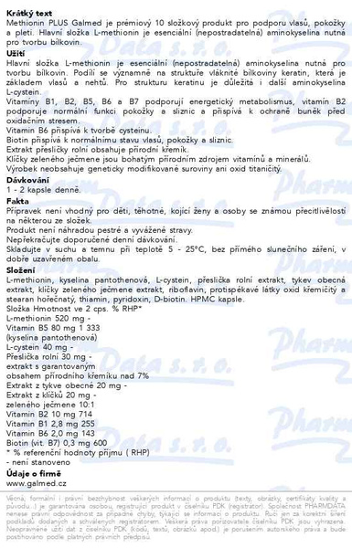 Příbalový leták - Vánoční Balení GALMED Methionin PLUS cps 60+10