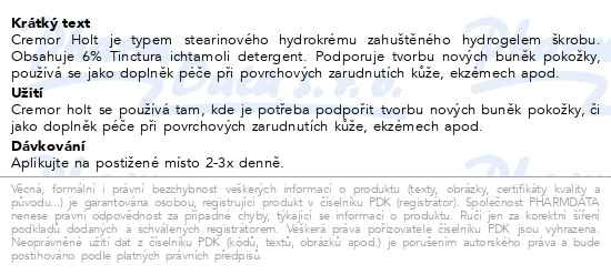 Příbalový leták - Cremor Holt 50ml