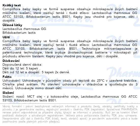 Příbalový leták - Compliflora Baby kapky 10ml