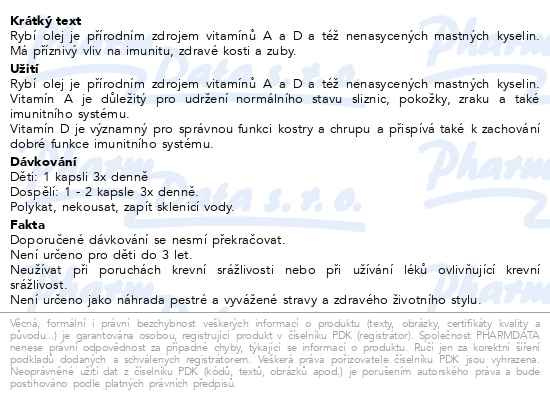 Příbalový leták - Rybí olej cps.50+10