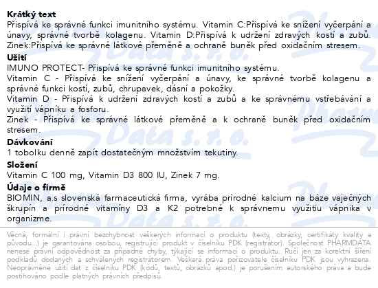 Příbalový leták - Biomin IMUNO PROTECT JUNIOR+ tob.60