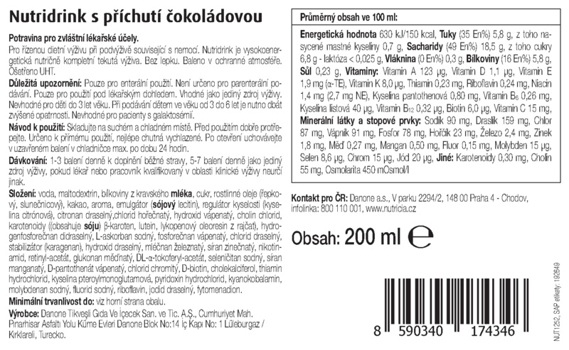 Příbalový leták (SUKL) - Nutridrink s příchutí čokoládovou por.sol.1x200ml