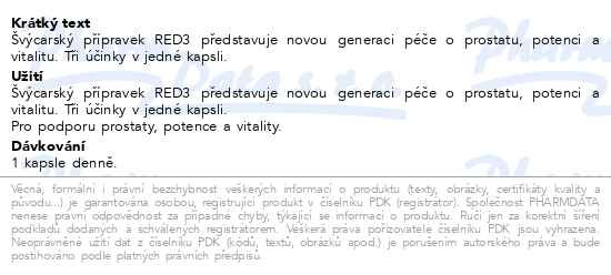 Příbalový leták - Cemio RED3 cps.80+10 dárek
