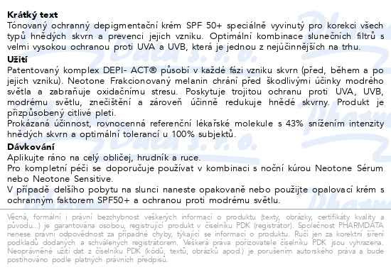 Příbalový leták - ISISPHARMA Neotone Radiance Medium tinted 30ml