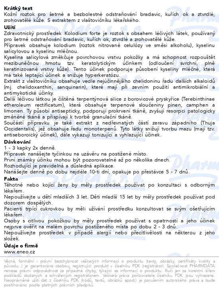 Příbalový leták - Phyteneo Kolodium forte 10ml