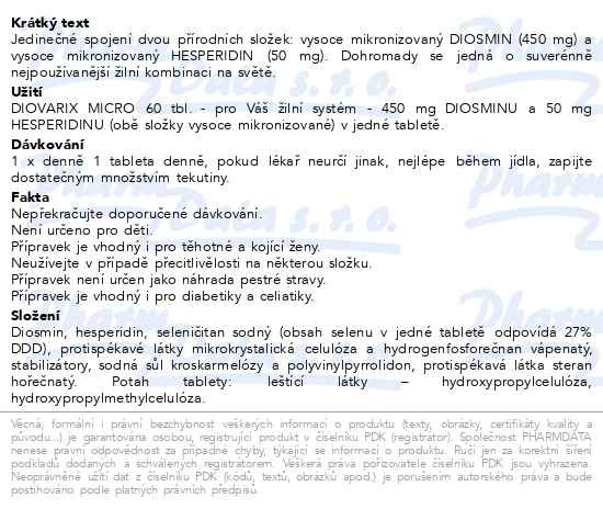Příbalový leták - Diovarix micro tbl.60
