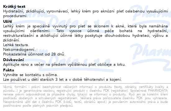 Příbalový leták - ISISPHARMA Teen Derm Hydra 40ml