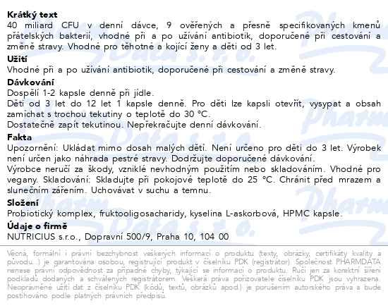 Příbalový leták - Probiotika For-All csp.60
