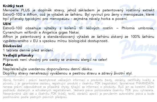 Příbalový leták - Menoelle Plus tbl.30