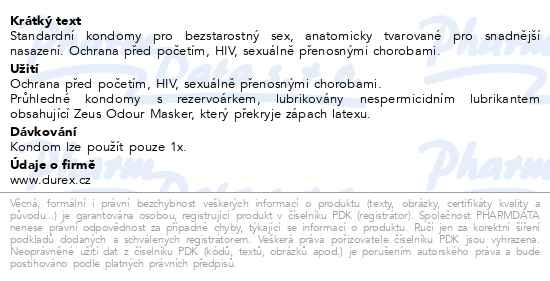 Příbalový leták - Prezervativ DUREX Classic 12ks
