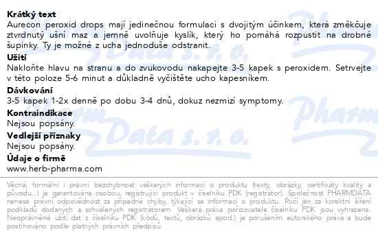 Příbalový leták - Fytofontana Aurecon peroxid drops 10ml