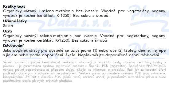 Příbalový leták - Solgar Selen 100 mcg tbl.100