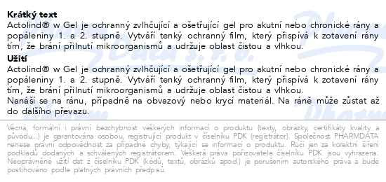 Příbalový leták - Actolind w Gel 50ml