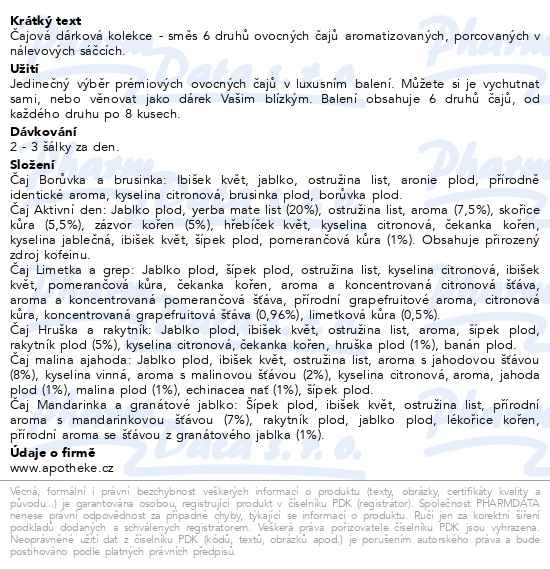 Příbalový leták - Apotheke kolekce prém.čajů Nevšední chvíle 48x2g