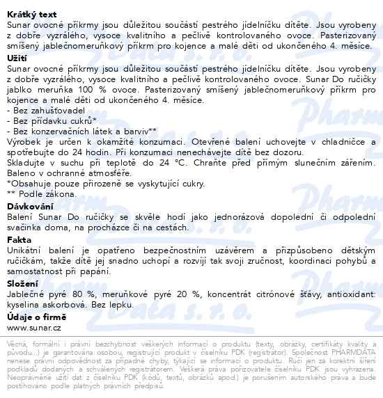 Příbalový leták - Sunar Do ručičky jablko-MERUŇKA 100g
