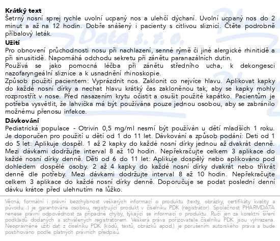 Příbalový leták - Otrivin 0,5mg/ml nosní kapky pro děti při léčbě ucpaného nosu 10ml