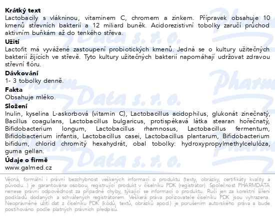 Příbalový leták - Lactofit 30+10 tobolek Galmed